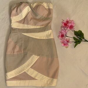 Gianni Bini Blush Strapless Mini Dress